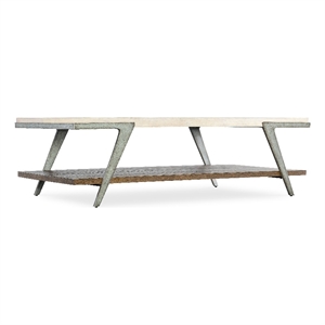 Bowery Hill Modern / Contemporary Marble Cocktail Table in White