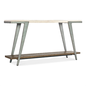 Bowery Hill Modern / Contemporary Marble Console Table in Cream