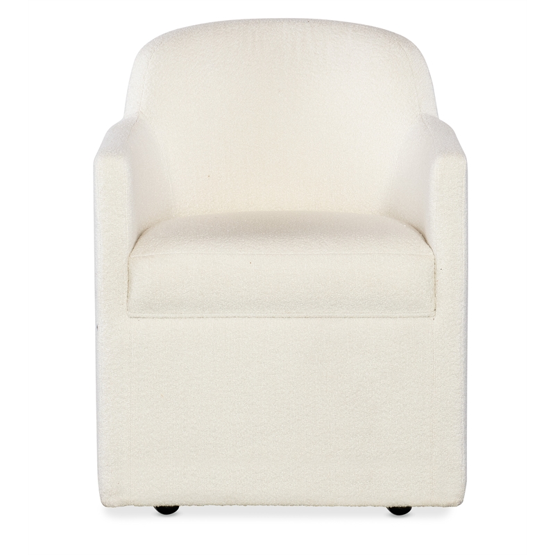 Bowery Hill Modern / Contemporary Fabric Arm Chair in White Finish