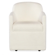 Bowery Hill Modern / Contemporary Fabric Arm Chair in White Finish