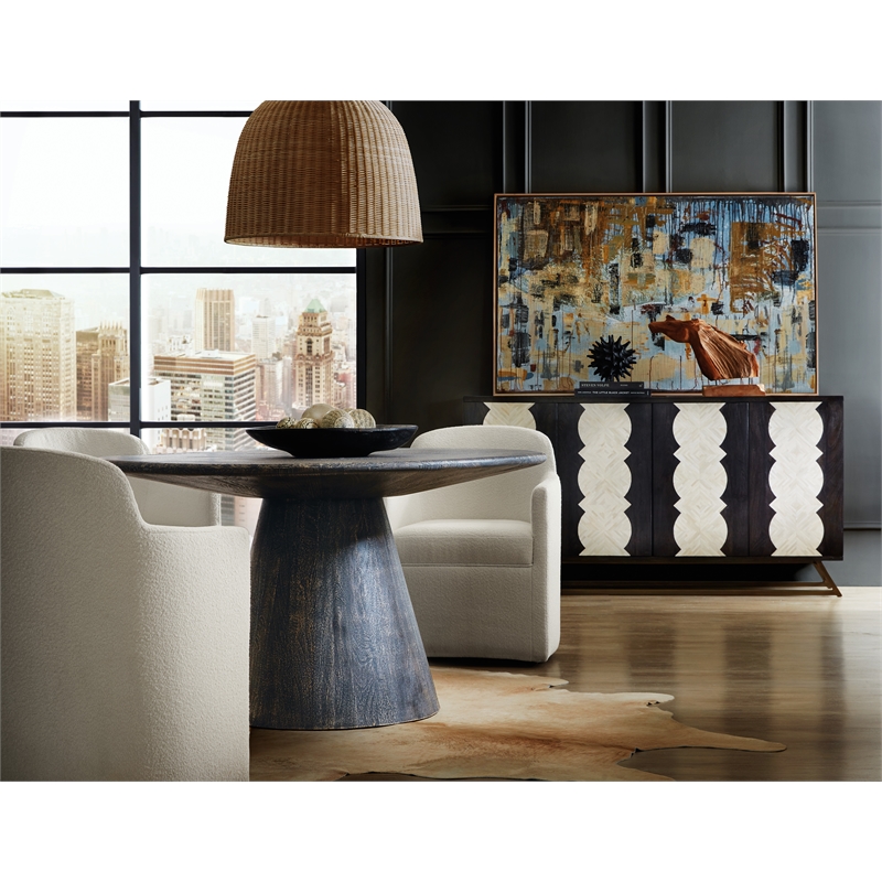 Bowery Hill Modern / Contemporary Fabric Arm Chair in White Finish