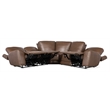 Bowery Hill 5-Piece Leather Sectional with Power Headrests in Brown