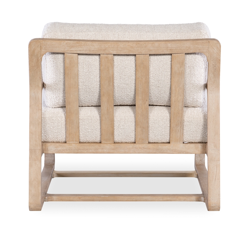 Bowery Hill Transitional Fabric/Wood Accent Chair in Beige Fabric