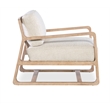 Bowery Hill Transitional Fabric/Wood Accent Chair in Beige Fabric