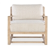 Bowery Hill Transitional Fabric/Wood Accent Chair in Beige Fabric