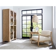 Bowery Hill Transitional Fabric/Wood Accent Chair in Beige Fabric