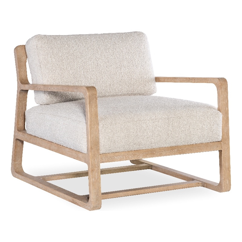 Bowery Hill Transitional Fabric/Wood Accent Chair in Beige Fabric