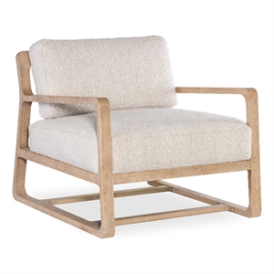 Bowery Hill Transitional Fabric/Wood Accent Chair in Beige Fabric
