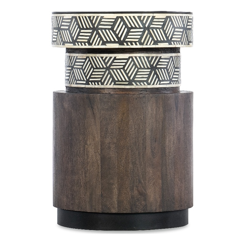 Bowery Hill Modern / Contemporary Round Wood Side Table in Brown