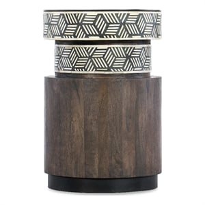 Bowery Hill Modern / Contemporary Round Wood Side Table in Brown
