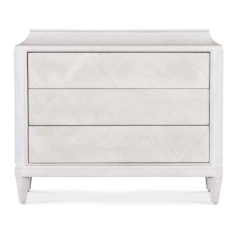 Bowery Hill Modern / Contemporary 3-Drawer Wood Chest in White
