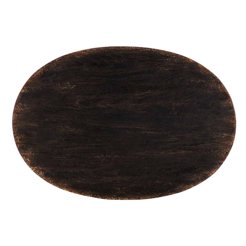 Bowery Hill Modern / Contemporary One-Drawer Oval Wood Nightstand in Black