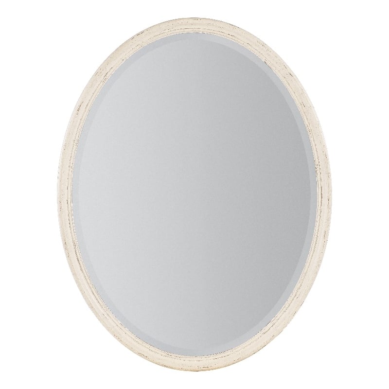 Bowery Hill Modern / Contemporary Oval Wood Framed Mirror in White