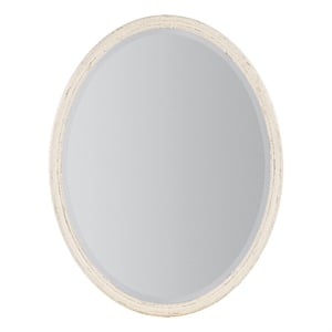Bowery Hill Modern / Contemporary Oval Wood Framed Mirror in White