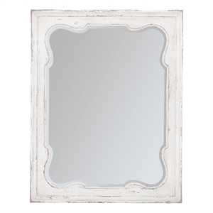 Bowery Hill Contemporary Wood Framed Landscape Mirror in White Finish
