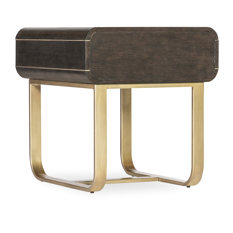 Bowery Hill Modern / Contemporary Metal End Table in Brown Metal