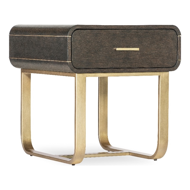 Bowery Hill Modern / Contemporary Metal End Table in Brown Metal