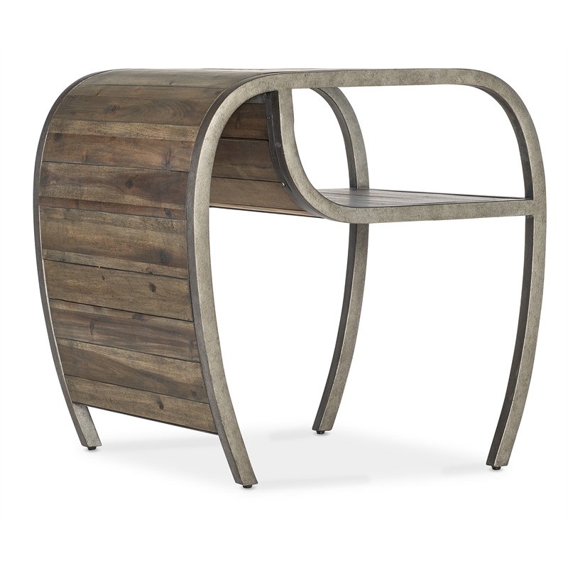 bowery hill modern / contemporary open ended metal end table in brown