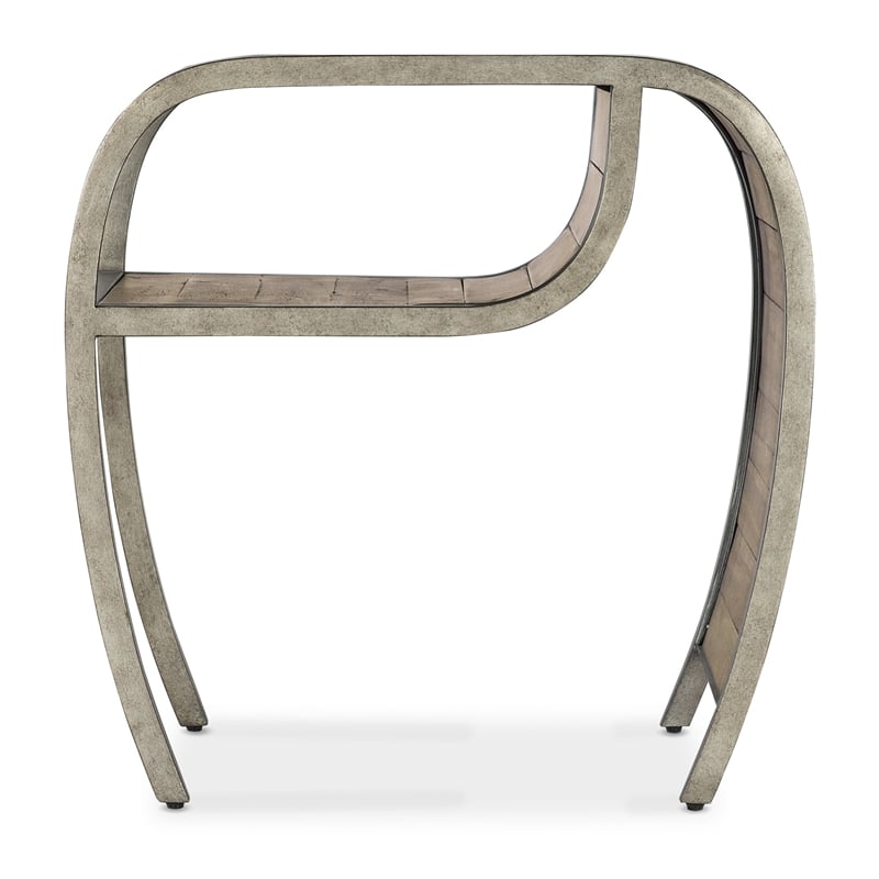 bowery hill modern / contemporary open ended metal end table in brown