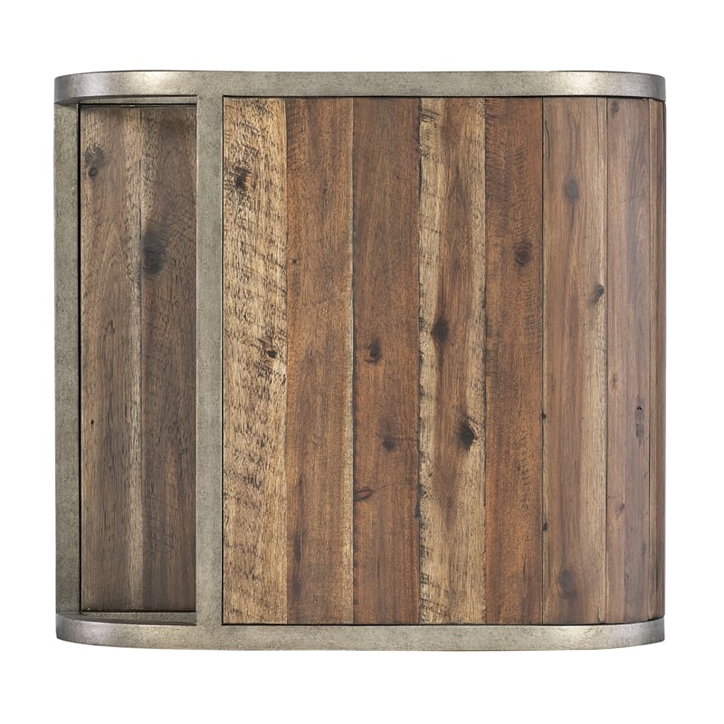 bowery hill modern / contemporary open ended metal end table in brown