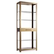 Bowery Hill Contemporary 5 Shelf Bunching Bookcase in Brushed Brass