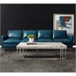 Bowery Hill Modern / Contemporary Onyx Top Coffee Table in Pewter