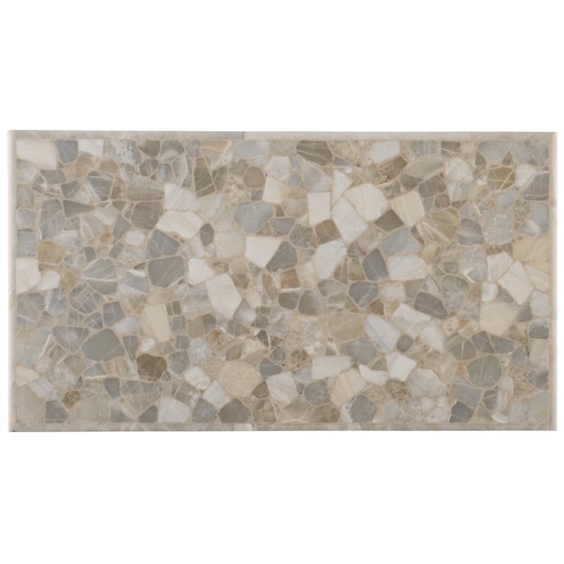 Bowery Hill Modern / Contemporary Onyx Top Coffee Table in Pewter