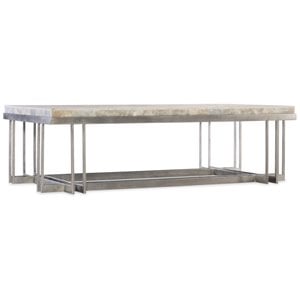 Bowery Hill Modern / Contemporary Onyx Top Coffee Table in Pewter