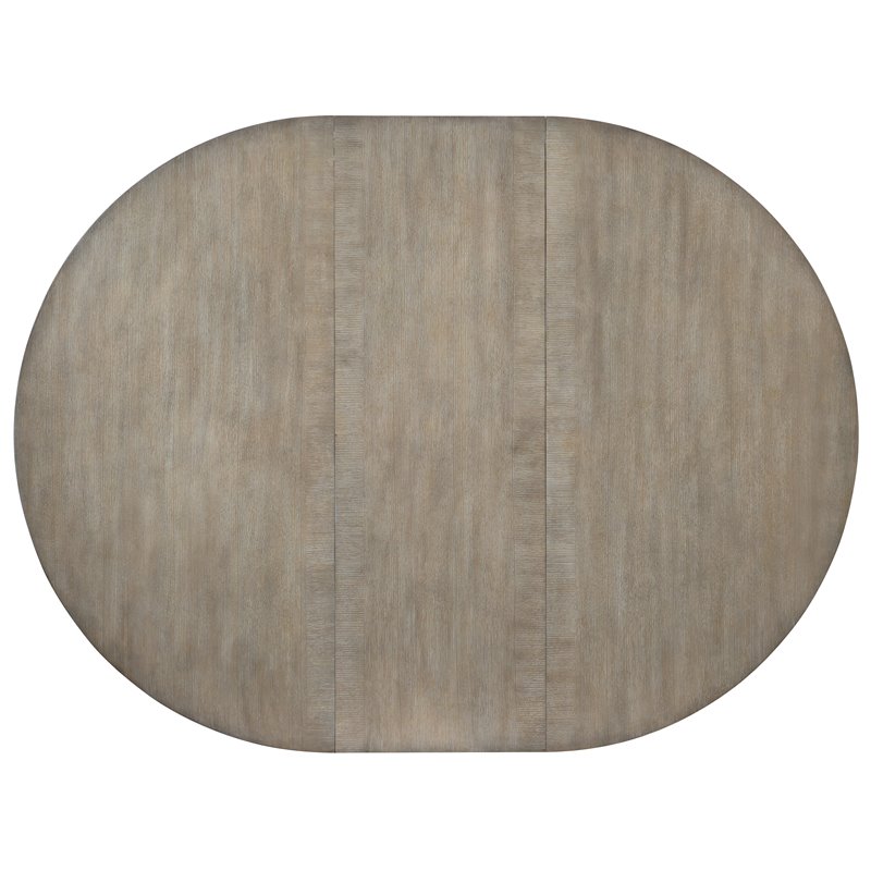 Bowery Hill 48 Inch Round Pedestal Dining Table in Gray Wood Finish