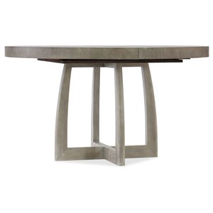 Bowery Hill 48 Inch Round Pedestal Dining Table in Gray Wood Finish