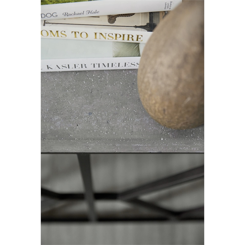 Bowery Hill Living Room Metal and Faux Concrete Console Table