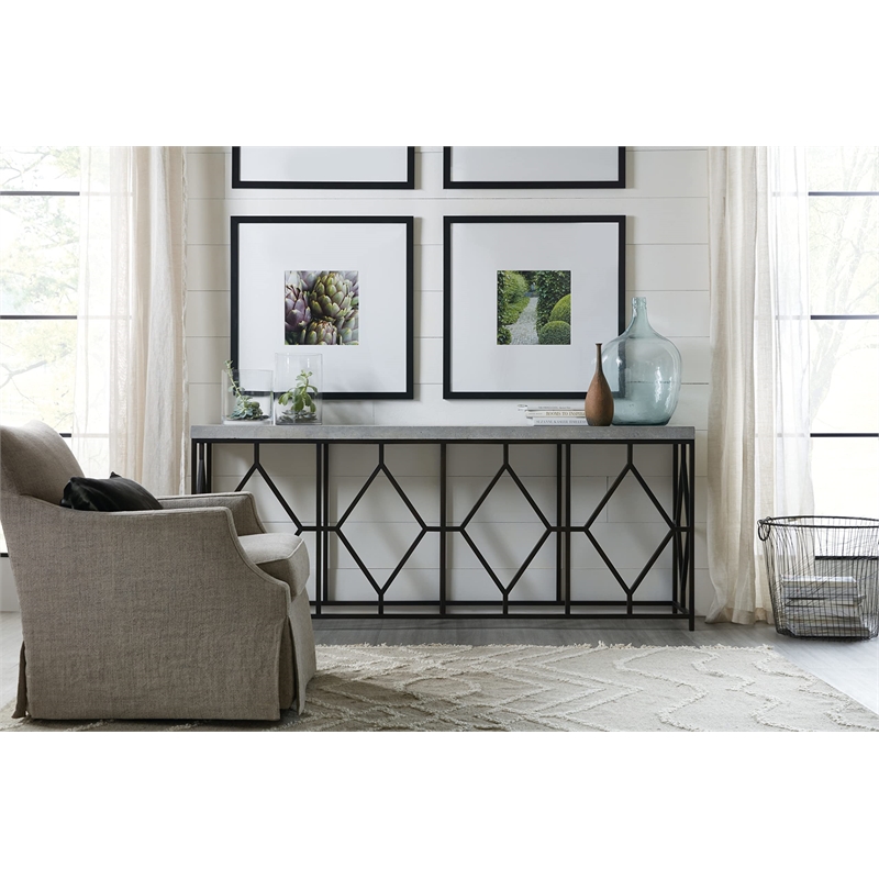 Bowery Hill Living Room Metal and Faux Concrete Console Table