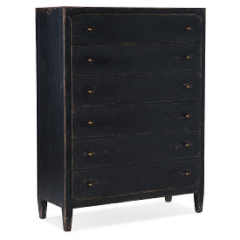 Bowery Hill Modern / Contemporary Bedroom Six-Drawer Chest- Black