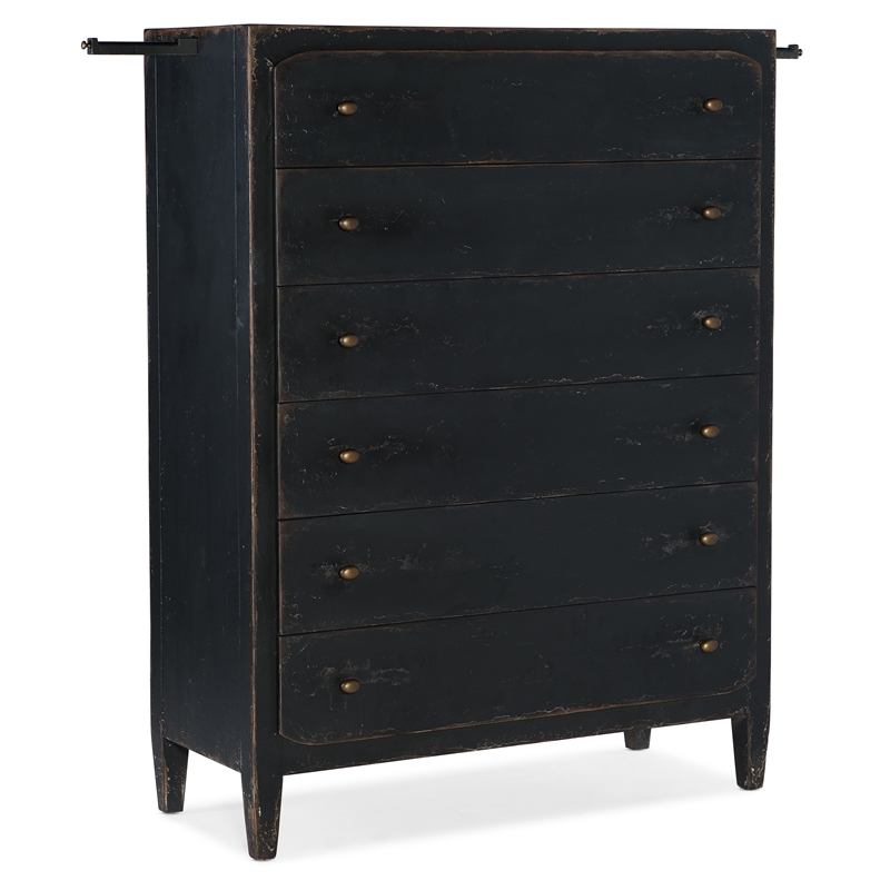 Bowery Hill Modern / Contemporary Bedroom Six-Drawer Chest- Black