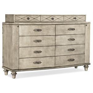 bowery hill modern / contemporary bedroom dresser in silver wood
