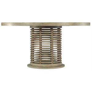 Bowery Hill Contemporary Dining Room 60in Rattan Round Dining Table
