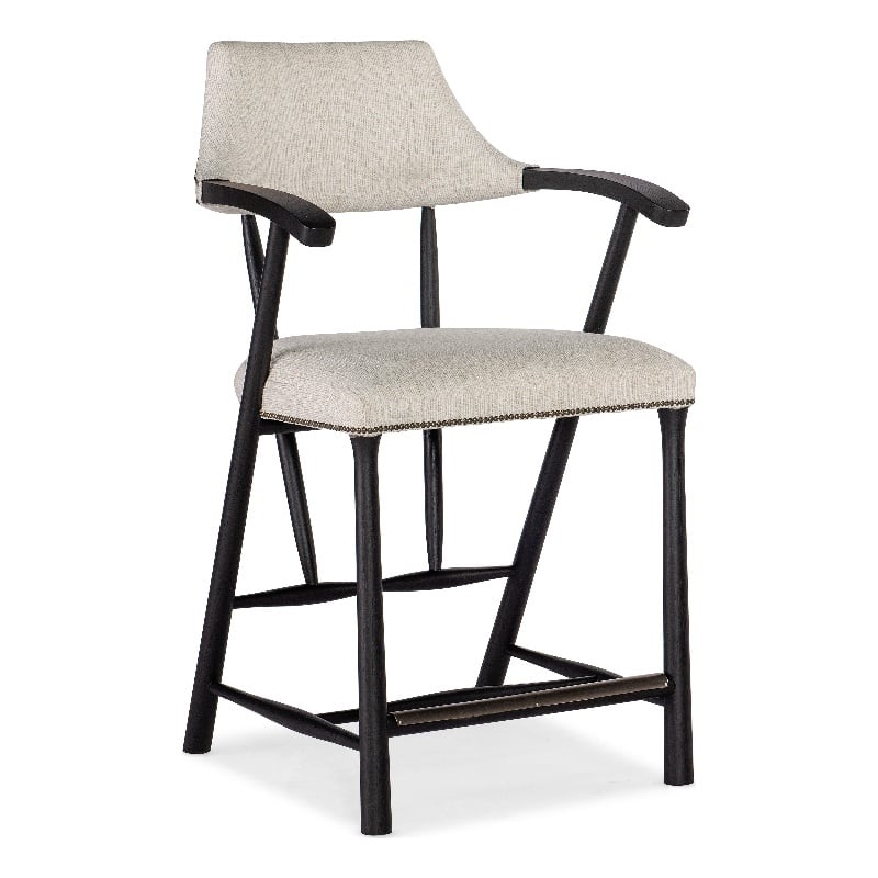 Bowery Hill Modern / Contemporary Dining Room Counter Stool in Black Fabric