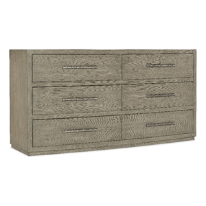 bowery hill modern / contemporary bedroom six drawer dresser