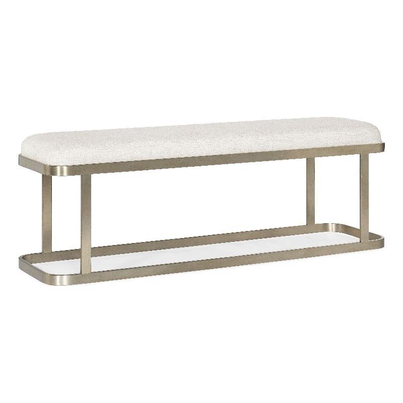Bowery Hill Modern / Contemporary Bedroom Upholstered Bench in Gold Metal