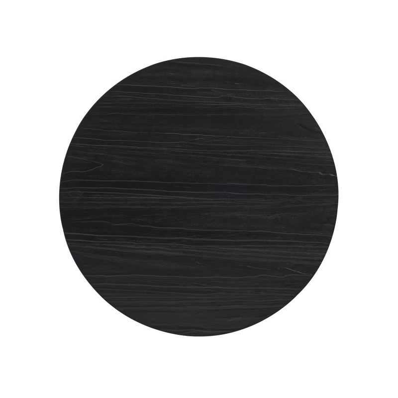 Bowery Hill Modern / Contemporary Wood Petite Round Dining Table in Black