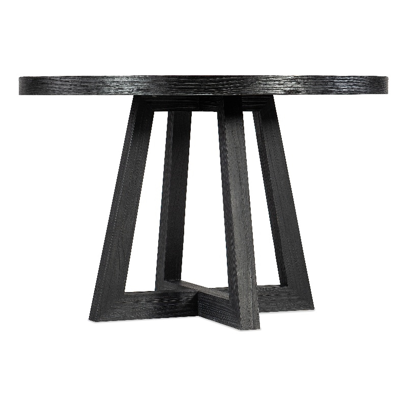 Bowery Hill Modern / Contemporary Wood Petite Round Dining Table in Black