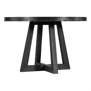 Bowery Hill Modern / Contemporary Wood Petite Round Dining Table in Black