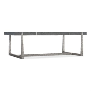 Bowery Hill Metal Mixed Media Rectangle Cocktail Table in Gray