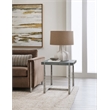 Bowery Hill Metal and Faux Shagreen Mixed Media End Table in Gray
