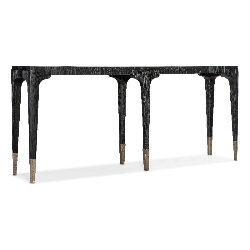 Bowery Hill Modern / Contemporary Veneers and Metal Console Table in Black