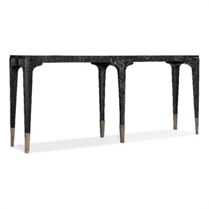 Bowery Hill Modern / Contemporary Veneers and Metal Console Table in Black
