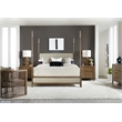 Bowery Hill Contemporary Three-Drawer Wood Nightstand in Brown/White