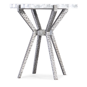 Bowery Hill Modern / Contemporary Veneers and Metal Side Table in Silver