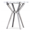 Bowery Hill Modern / Contemporary Veneers and Metal Side Table in Silver