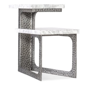 Bowery Hill Modern / Contemporary Veneers and Metal Side Table in Silver